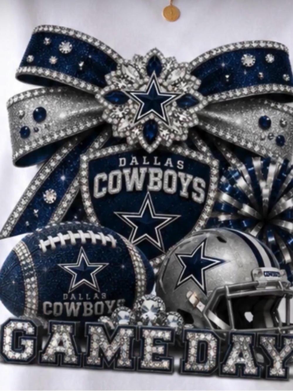 Gildan Dallas Cowboys Navy and Silver Game Day Tee